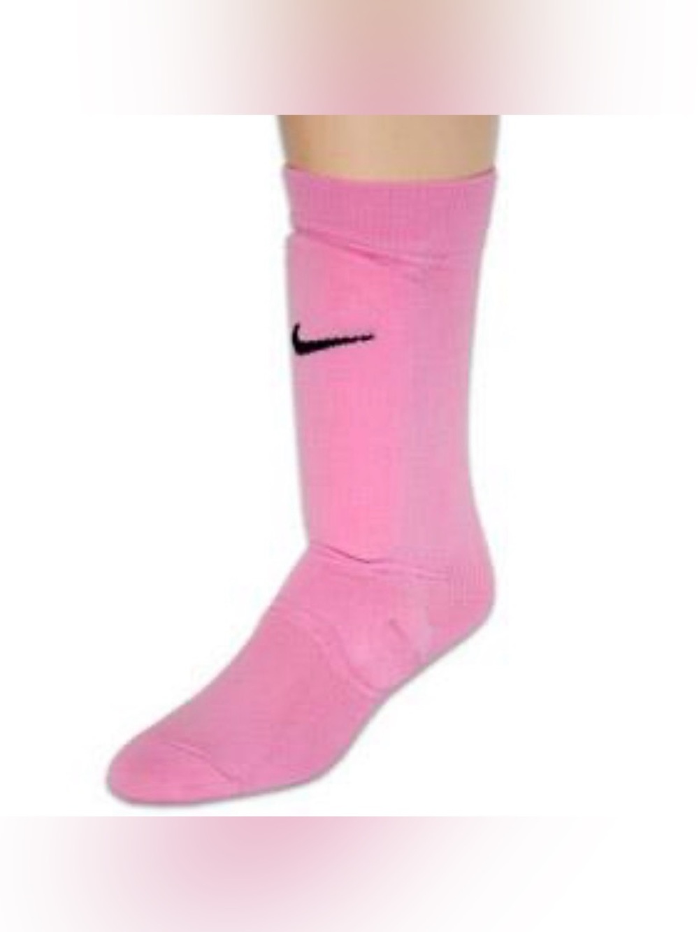 Nike Kids Light Pink Soccer Shin Guard Socks with Black Swoosh - S/M